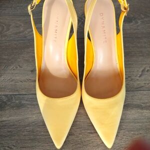 Yellow Dynamite slingback heels, size 8